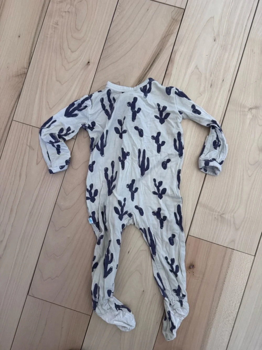 Posh Peanut Cream‎ Footed One-Piece with Navy Cactus Print